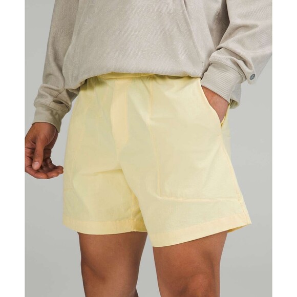 Lululemon Men Bowline Short 5” Stretch Ripstop CPRY Caprese Yellow Sz XXL New - Picture 1 of 9
